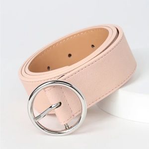New! Lulus Aldea Blush Suede Belt